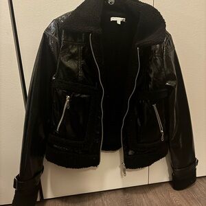 Rebecca Minkoff Charcoal Shearling Jacket